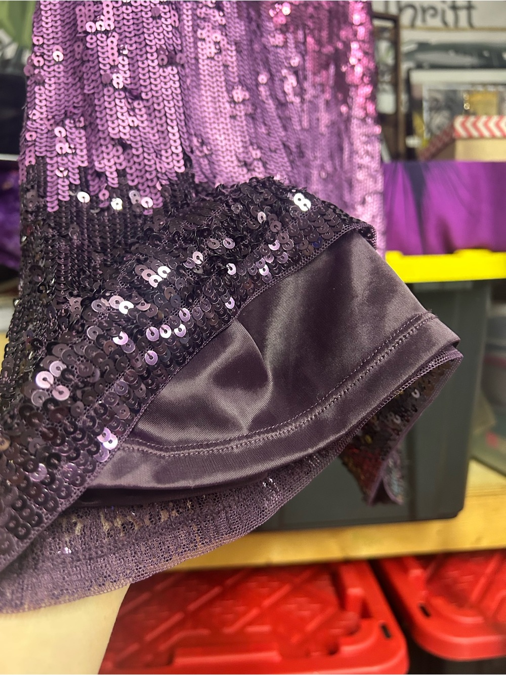 Express Purple Ombre Sequin Mini Tank Dress XS - Picture 8 of 9